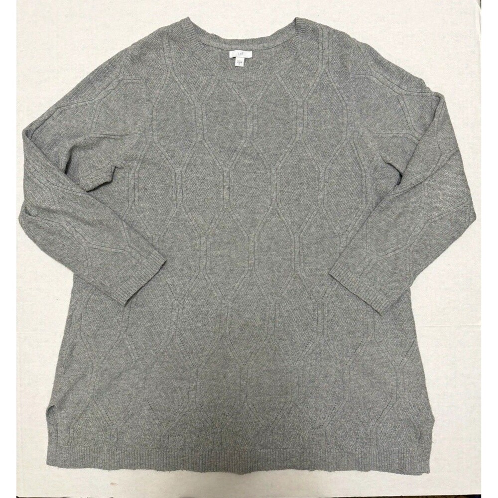 J. Jill Women’s Gray Cable-Knit Pullover Sweater Crew Neck Long Sleeve XL RN